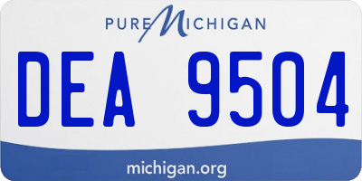 MI license plate DEA9504
