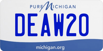 MI license plate DEAW20