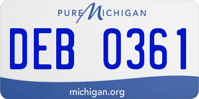 MI license plate DEB0361