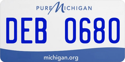 MI license plate DEB0680