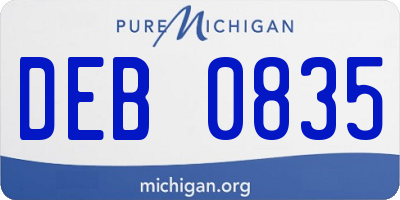 MI license plate DEB0835