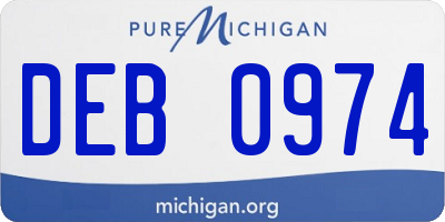 MI license plate DEB0974