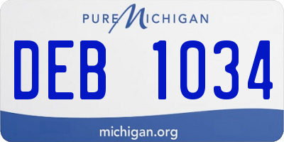 MI license plate DEB1034