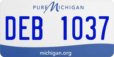 MI license plate DEB1037