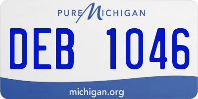 MI license plate DEB1046