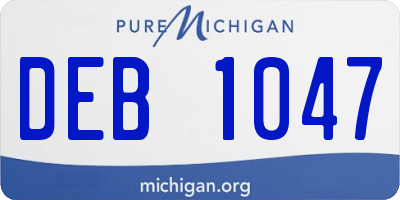 MI license plate DEB1047