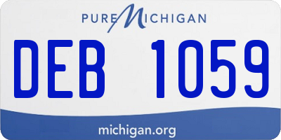 MI license plate DEB1059