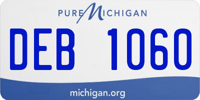 MI license plate DEB1060