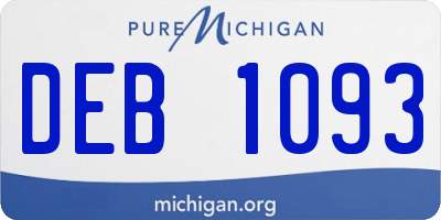 MI license plate DEB1093