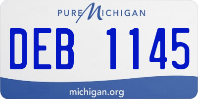 MI license plate DEB1145