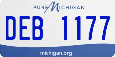 MI license plate DEB1177