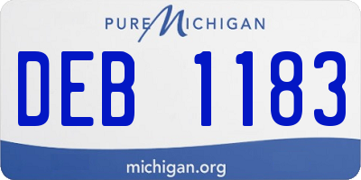 MI license plate DEB1183