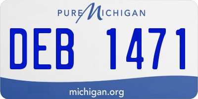 MI license plate DEB1471