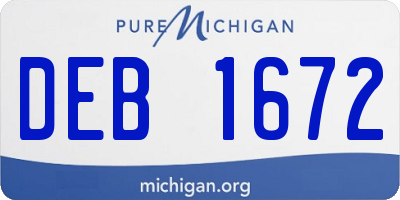 MI license plate DEB1672