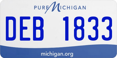 MI license plate DEB1833