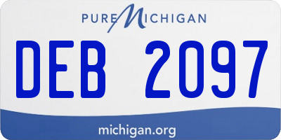 MI license plate DEB2097