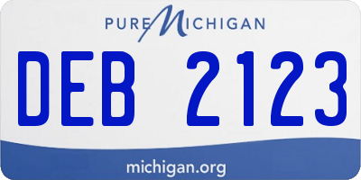 MI license plate DEB2123