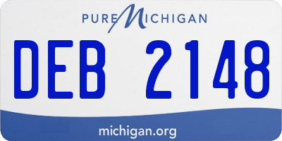 MI license plate DEB2148