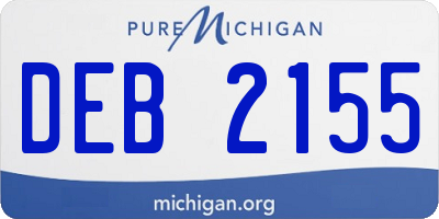 MI license plate DEB2155