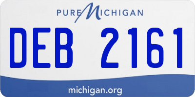 MI license plate DEB2161