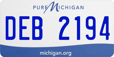 MI license plate DEB2194