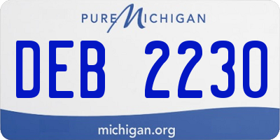 MI license plate DEB2230