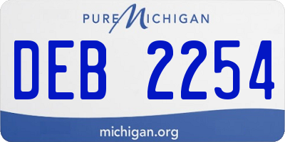 MI license plate DEB2254