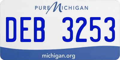 MI license plate DEB3253