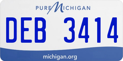 MI license plate DEB3414