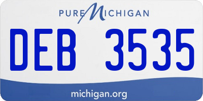 MI license plate DEB3535