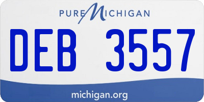 MI license plate DEB3557