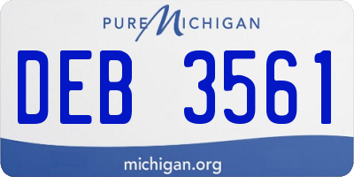 MI license plate DEB3561