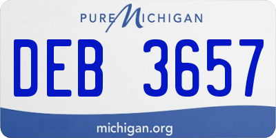 MI license plate DEB3657