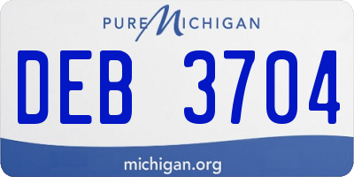 MI license plate DEB3704