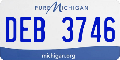 MI license plate DEB3746