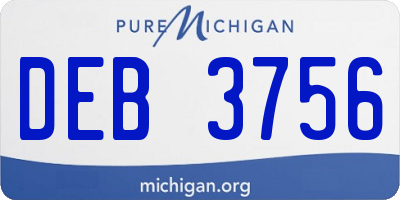 MI license plate DEB3756