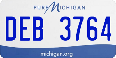 MI license plate DEB3764