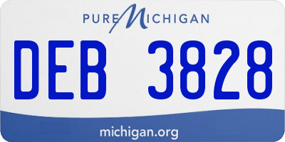 MI license plate DEB3828