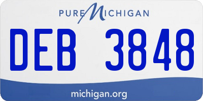 MI license plate DEB3848