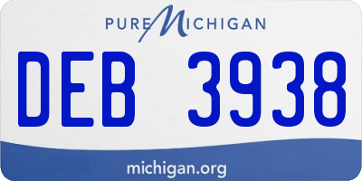 MI license plate DEB3938