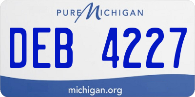 MI license plate DEB4227