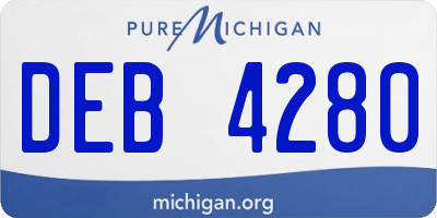 MI license plate DEB4280