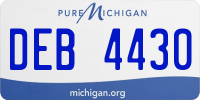 MI license plate DEB4430