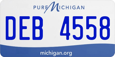 MI license plate DEB4558