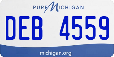 MI license plate DEB4559