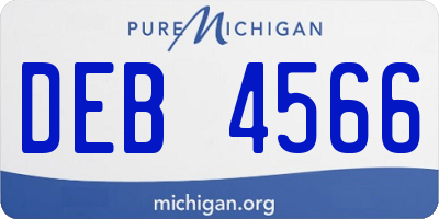 MI license plate DEB4566