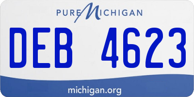MI license plate DEB4623