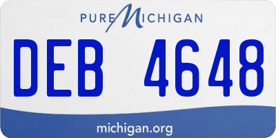 MI license plate DEB4648