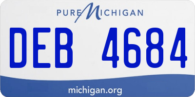 MI license plate DEB4684