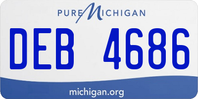 MI license plate DEB4686